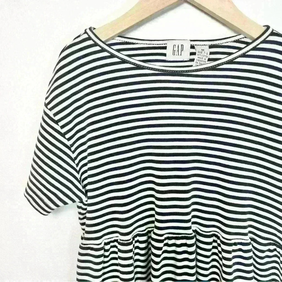 GAP Kids Black and White Striped Cotton Dress Size 7-8 Years - Picture 2 of 8